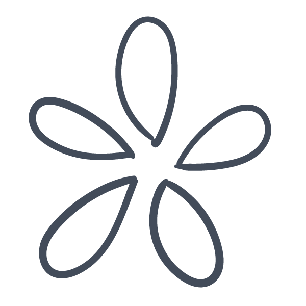illustration of blue flower outline