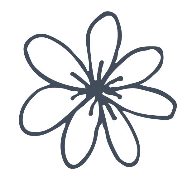 illustration of blue flower outline
